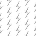 Hand Drawn Lightning Vector Seamless Pattern